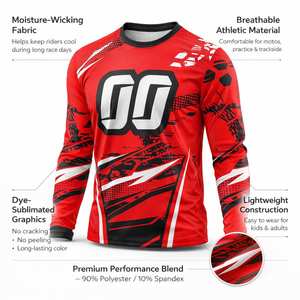 Maillot de motocross BMX personnalisé avec nom, numéro et logo – Pour tout-petits, jeunes et adultes – T-shirt de course tout-terrain – Équipement d'équipe personnalisé – Vente en gros OEM - Product Image 3