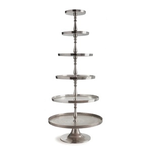 Présentoir décoratif en métal de forme ronde, support à gâteau en métal, 5 niveaux XXL, hauteur en Aluminium 170 Dia 61 cm - Product Image 2