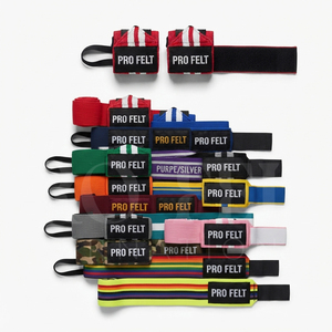 Sangles de poignet élastiques multifonctionnelles de 18 pouces pour l'haltérophilie, rouge et blanc, pour la musculation et le powerlifting - Product Image 1