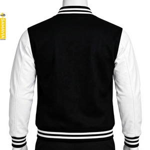 Blouson universitaire pour homme SAMAVIA, col montant, coupe-vent, style urbain, boutons-pression avant, poignets côtelés, vêtements de sport, commande en gros OEM - Product Image 2