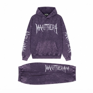 Conjunto de Sudadera Oversize Lavada Personalizada y Pantalones Anchos de Felpa para Mujer, Chándal de Algodón Estilo Urbano OEM ODM - Product Image 6