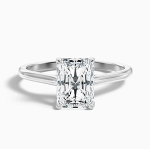 Radiant Cut Moissanite Claw Setting <b>925</b> Sterling <b>Silver</b> White Gold Plated Certified Engagement Promise <b>Ring</b> Luxury Bridal - Product Image 3