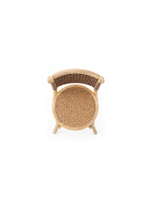 Chaise de salle à manger en bois massif naturel avec dossier en rotin tressé, siège en cannage, mobilier moderne pour restaurant et café - Product Image 5