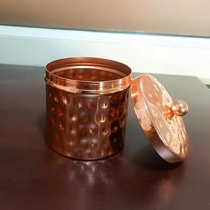 Copper Hammered Spice Canisters With Lids Airtight Food <b>Storage</b> <b>Container</b> <b>Kitchen</b> Vintage Design Handcrafted Stackable - Product Image 5