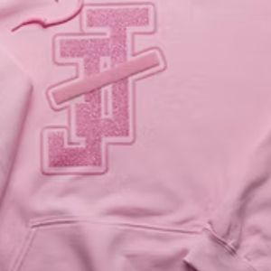 Sudadera con Capucha Rosa de Forro Polar Sólido, Manga Larga, Estampado de Letras Grandes, Corte Regular, Unisex, Casual, para Jóvenes, Invierno - Product Image 5