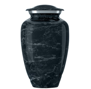 Urna Funeraria Clásica con Acabado de Mármol Negro Antiguo, Urna para Cenizas de Adultos, Estilo Americano/Europeo - Product Image 1