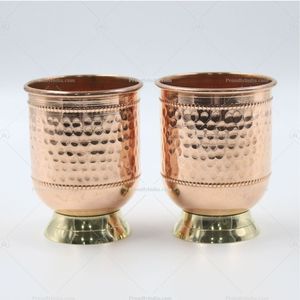 Copper glass everyday dining drinkware ayurvedic hydration <b>cups</b> eco friendly <b>reusable</b> durable for family kitchen home use - Product Image 6