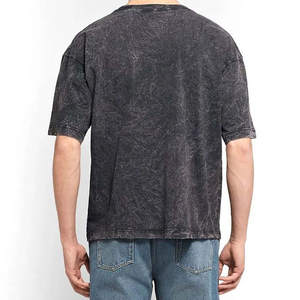 T-shirts Homme Oversize en Coton Vintage Délavé Imprimé Uni Effet Acide – Collection High Street - Product Image 4