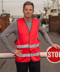 Men's High Visibility Yellow Safety Vest Reflective <b>Strips</b> Casual Summer Outerwear V-Neck Sleeveless Work Wear - Product Image 5