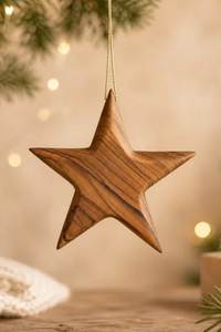 Ornements de Noël en bois naturel pour la décoration festive de l'arbre, les fêtes à la maison et les célébrations - Product Image 3