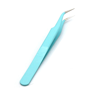 Ensemble de pinces à cils en acier inoxydable pour extensions de cils, pointe en fibre, couleurs personnalisables, 45, 75, 90 degrés - Product Image 2