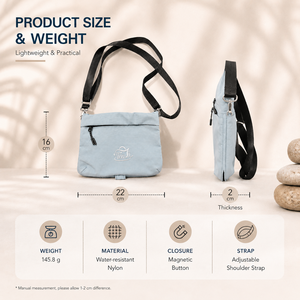 Bolso Bandolera Casual de Nailon Resistente al Agua con Cierre de Cremallera para Pasaporte |   Bolso de hombro de viaje ligero con múltiples bolsillos para uso diario - Product Image 5