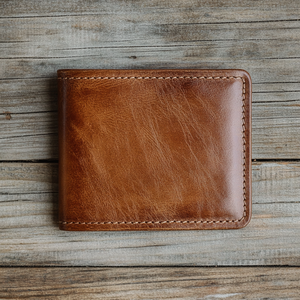 Nueva Cartera Delgada Bifold de Cuero de Grano Completo, Minimalista y Simétrica, Personalizada, para Hombre, Fácil de Llevar - Product Image 1