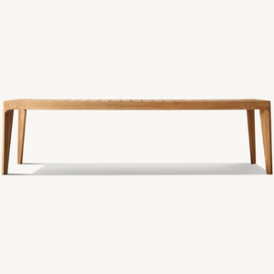 Juego de Mesa de Comedor Rectangular de Teca Sólida Moderna, Ecológica y Duradera, Ideal para Restaurantes, Hoteles y Parques, Apta para Interiores - Product Image 3