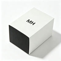 Boîte cadeau en papier rigide avec fermeture magnétique imperméable, logo personnalisé, base blanche ou noire, emballage en carton rigide pour bijoux et accessoires
