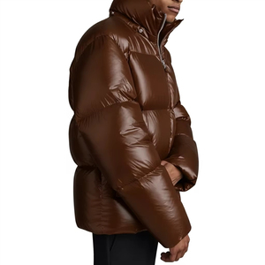 Veste d'hiver matelassée noire pour homme, coupe-vent, écologique, grande taille, avec logo personnalisé, rembourrage en polyester, style streetwear, vente en gros - Product Image 3