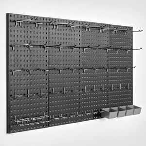 Pannelli Forati in Metallo Resistenti 60x30 cm, Design Moderno, Set da 4 Pezzi, Accessori Organizzatori da Parete per Soggiorno/Garage - Product Image 4
