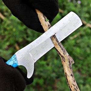 มีดตัดวัวเหล็ก D2 ทำมือ, มีดใบตายสำหรับล่าสัตว์และตั้งแคมป์ พร้อมปลอกหนัง – สไตล์คาวบอยแบบสั่งทำพิเศษ - Product Image 2