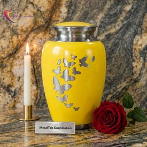 Modern Design Adult Cremation Urn Large Capacity Metal Human Ashes Holder Customized Handmade Tabletop <b>Vase</b> Unique <b>Memorial</b> Urns - Product Image 2