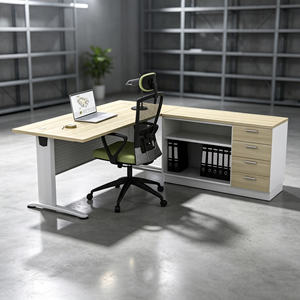 Bureau de direction commercial moderne et spacieux de 1,80 m en panneau de particules mélaminé - Système de bureau AY - Product Image 1