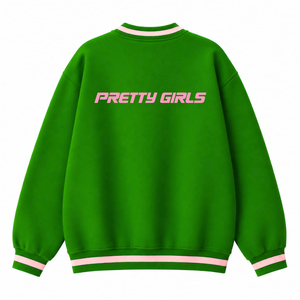 Custom Alpha Kapa Alpha Sorority Breathable Varsity <b>Sweatshirt</b> with Embroidered Logo on Front green <b>pink</b> full Sleeve for Female - Product Image 3