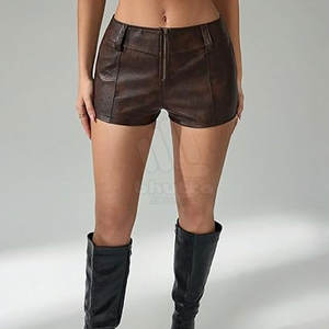 กางเกงขาสั้นหนังผู้หญิง ระบายอากาศได้ดี เป็นมิตรกับสิ่งแวดล้อม สีและโลโก้สั่งทำได้  สไตล์สตรีทแวร์ ดีไซน์ปรับแต่งได้ - Product Image 4