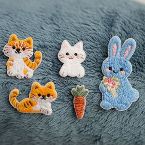 Embroidery Patch Iron On Fine Thread Embroidered Badge Fabric Patches for Clothing Caps Bags Backpack Wholesale Heat <b>Press</b> - Product Image 4