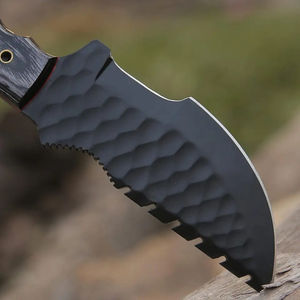 Cuchillo de caza multifuncional Burraq OEM personalizado, hecho a mano, de acero de Damasco, de espiga completa, de 12 pulgadas, con funda de cuero, regalo de aniversario - Product Image 2