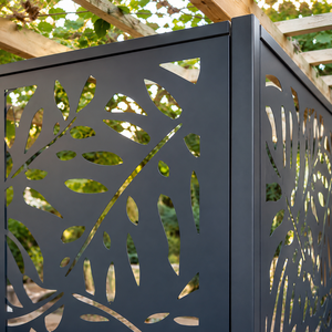 Dark Metal Laser Cut Leaf <b>Privacy</b> <b>Screen</b> Outdoor Decorative Garden Fence Panel Pergola Patio Divider Modern Wall Design Panel - Product Image 4
