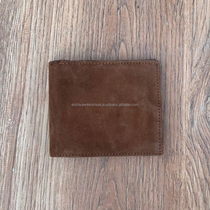 Cartera hecha a mano de cuero de gamuza auténtica para hombre, tarjetero minimalista de lujo, billetera plegable clásica con bloqueo RFID personalizado - Product Image 4