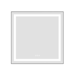 Specchio LED da Bagno 30x30 Pollici con Illuminazione Frontale e Posteriore, Montaggio a Parete, Cornice in Alluminio, Antiappannamento, Memoria, 3 Anni di Garanzia - Product Image 2