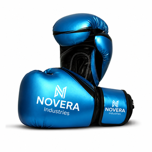 Nouveau modèle, vente chaude, gants de boxe professionnels légers en cuir véritable de bonne qualité, personnalisables, avec fermeture auto-agrippante, respirants - Product Image 1