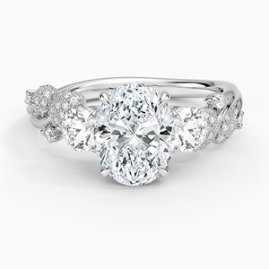 Anillo de Boda BOJ Ring 034 con Corte Ovalado, Plata 925, Diamantes y Baño de Rodio, 2ct, Color D, VVS1, Moissanita Certificada GRA, en Oferta - Product Image 1