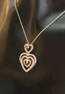 Jewelspaark Women's Trendy RoundCut Natural White Heart Pendant Necklace 925 Sterling Silver Rhodium Plated <b>Rope</b> <b>Chain</b> 0.85 Cttw - Product Image 6