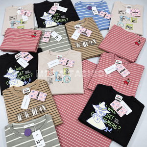 Liquidación de Almacén: Camisetas Casuales con Estampado de Rayas y Dibujos Animados de Bangladesh, Unisex para Niños, Ropa Casual Urbana, Lote en Stock Listo para Enviar - Product Image 5