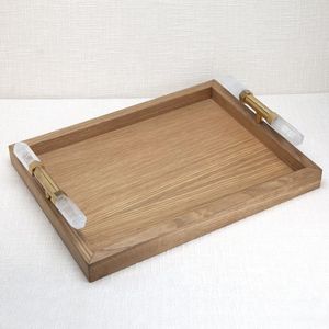 Luxury Stainless Steel Decorative Serving Tray with Designer Metal Handles for Home <b>Decoration</b> - Product Image 5