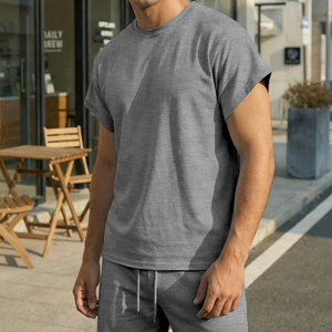 New Fashion Mens Summer Tracksuit Casual <b>Athletic</b> Running Workout Jogging And Gym Wear Lightweight T Shirt And Short Set For Men - Product Image 2