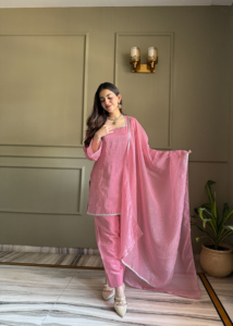 NEW EID SPECIAL PARTY SALWAR KAMEEZ CRUNCHY <b>SILK</b> <b>FABRIC</b> WORK TOP SALWAR READY WEAR STRETCHABLE QUICK DRY TRADITIONAL ALL SEASONS - Product Image 3