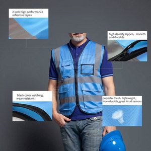 Chaleco de seguridad con logotipo personalizado disponible, con diseño reflectante brillante para la construcción y seguridad vial - Product Image 3
