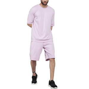 GENERSA SPORTS เซตเสื้อยืดคอกลมแขนสั้นพิมพ์ลายสีดำสำหรับผู้ชายกางเกงขาสั้นเอวยืดหยุ่นทำจากโพลีเอสเตอร์น้ำหนักเบาระบายอากาศดีใส่สบายในฤดูร้อน - Product Image 2