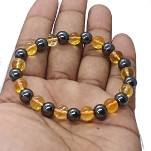 High quality Citrine Hematite Crystal Gemstone Bead Bracelet Fashion Charm Jewelry for Men Women for Energy Meditation Gift - Product Image 6