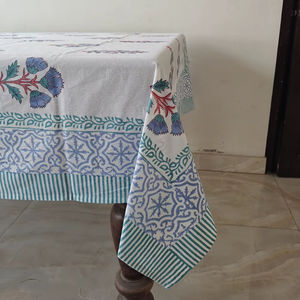 Balajee hecho a mano moderno 100% algodón rectángulo mantel multicolor sólido impreso diseño indio granja boda al aire libre hogar - Product Image 1