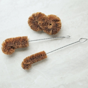 Natural coconut coir <b>brush</b> best choice baby <b>bottle</b> cleaning <b>brushes</b> eco fiber drink ware scrubber - Product Image 3