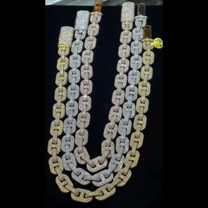 Customized 16mm Cuban Link Moissanite <b>Chain</b> 925 Sterling Silver Rose Gold Finish High Quality <b>Iced</b> Jewelz D VVS Necklace - Product Image 1