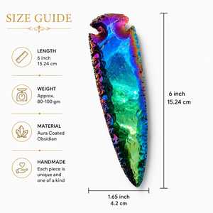 Handmade Black Obsidian <b>Crystal</b> Arrowhead <b>Angel</b> Aura Titanium Aura Stone Carving Wholesale - Product Image 2