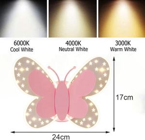 Chambre applique murale moderne intérieur papillon étoile veilleuse dessin animé maison déco lampe de chevet Dimmable mur LED lampe pour chambre d'enfants - Product Image 4