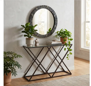 Modern Metal Coffee <b>Table</b> Base Glass Top <b>Side</b> <b>Table</b> Frame <b>Black</b> Iron Pedestal Stand for Living Room - Product Image 5