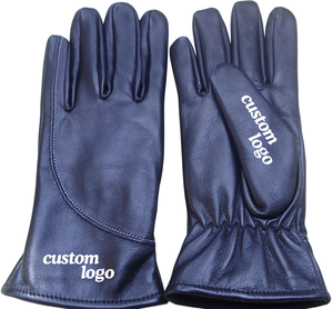 Guantes de cuero genuino de alta calidad para mujer, guantes de vestir de invierno para hombre con logotipo de marca personalizado y MOQ bajo. - Product Image 1