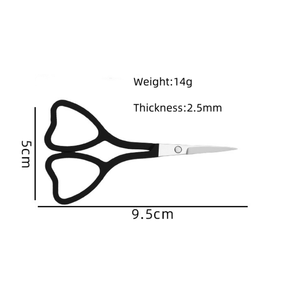 Hermosas Tijeras Pequeñas Curvas para Cejas y Vello Nasal, con Hoja Segura de Acero Inoxidable y Mango de Cerámica en Forma de Corazón, ANAAIF - Product Image 2
