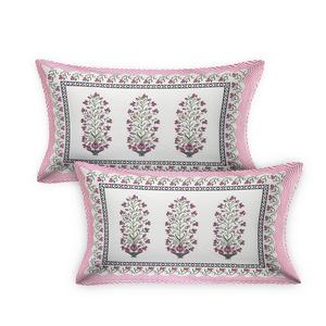 Vente en gros de draps en coton pur blanc et rose à fleurs, taille double, avec housse de coussin assortie - Product Image 3